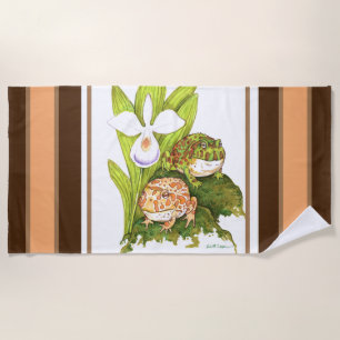 Ornate Horned Frogs Beach Towel