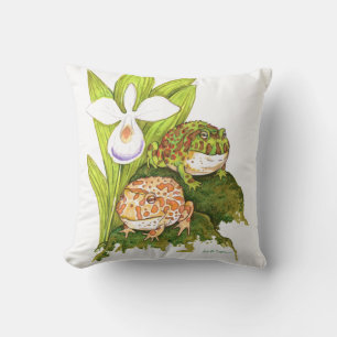 Ornate Horned Frogs Throw Pillow