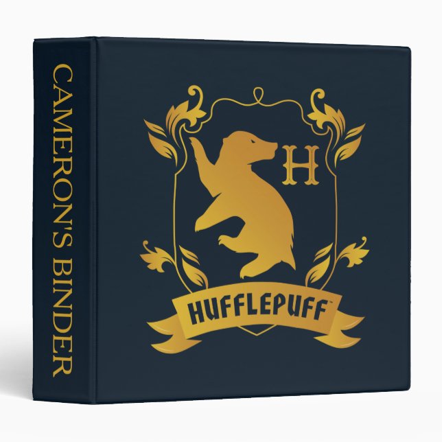 Ornate HUFFLEPUFF™ House Crest Binder (Front/Spine)
