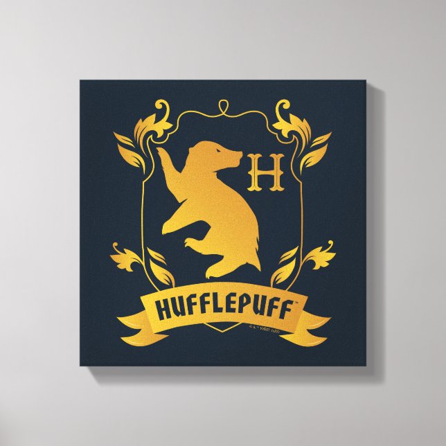 Ornate HUFFLEPUFF™ House Crest Canvas Print (Front)