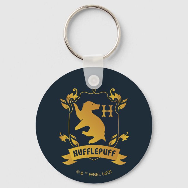 Ornate HUFFLEPUFF™ House Crest Keychain (Front)