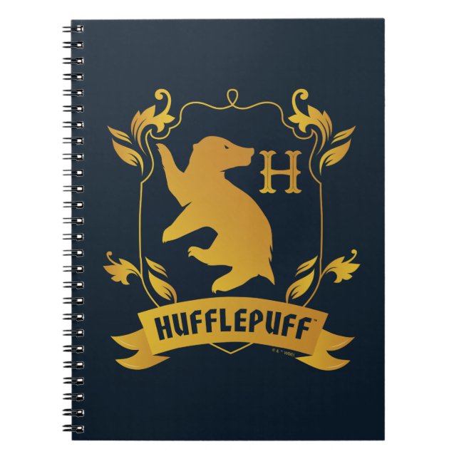 Ornate HUFFLEPUFF™ House Crest Notebook (Front)