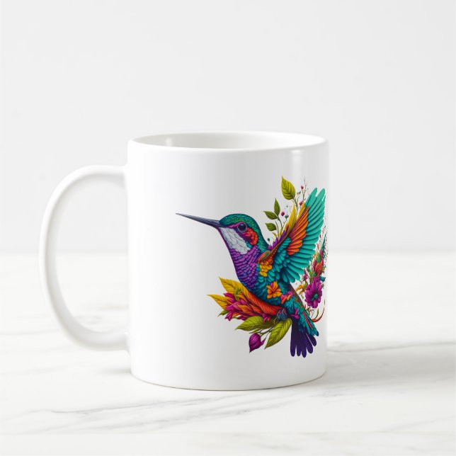 Ornate Hummingbird Coffee Mug (Left)