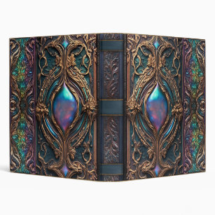 Ornate Iridescent Gilded Leather Book of Shadows Binder