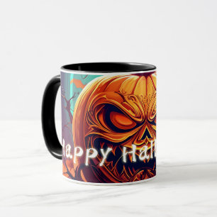 Ornate Jack-o-Lantern Twisted Branch Halloween Mug