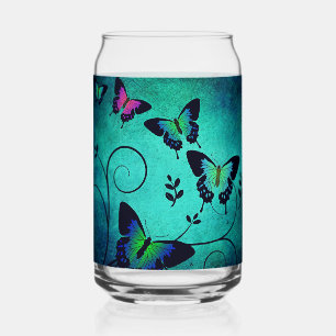 Ornate Jewel Butterflies Can Glass