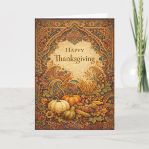 Ornate Jewel Tone Paisley Thanksgiving Harvest Card