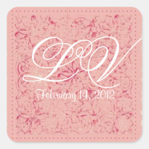 Ornate Lace Wedding Monogram Customizable Sticker