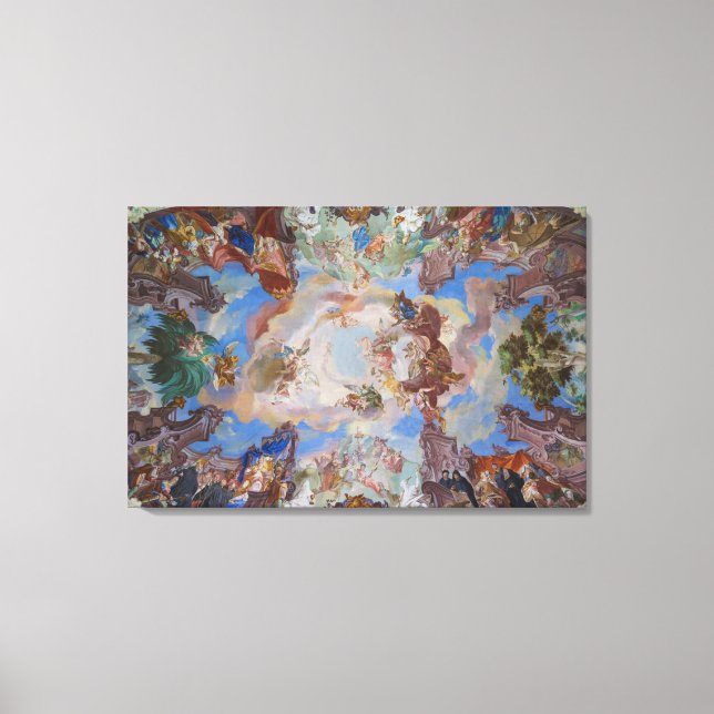 Ornate Library Ceiling Detail Canvas Print (Front)
