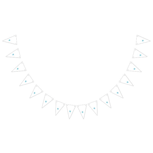 Ornate, light-blue and white flower design on a bl bunting flags (All)