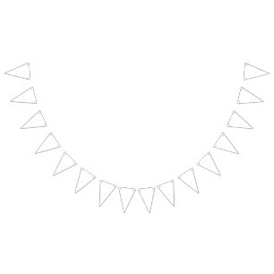 Ornate line drawing of multiple lotus flowers and  bunting flags