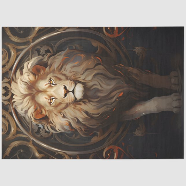 Ornate Lion Tissue Paper (Front)