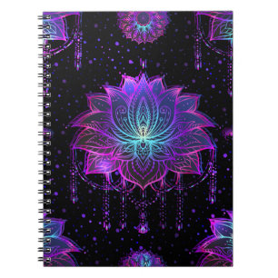 Ornate Lotus Flower Seamless Symbol Notebook
