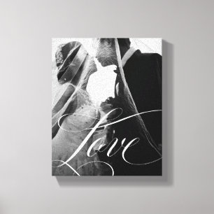 Ornate Love Elegant Calligraphy with your Photo Canvas Print