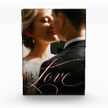 Ornate Love | Faux Rose Gold Calligraphy Photo Block<br><div class="desc">This beautiful photo block features your personal wedding or couples photo,  with the word "love" appearing in an elegant faux rose gold look calligraphy overlay.</div>