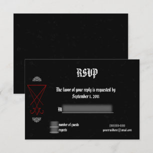 Ornate Luciferian Occult Goth Wedding RSVP Invitation