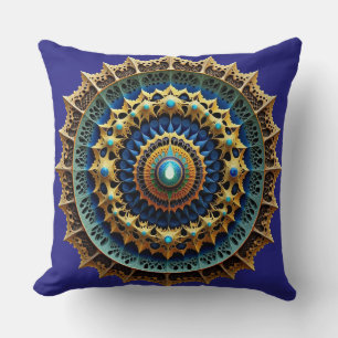 Ornate Mandala Boho Decor 2 Throw Pillow