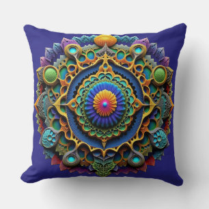 Ornate Mandala  Boho Decor Throw Pillow