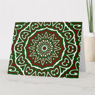 Ornate Maximalist Groovy Christmas Mandala Patter Card