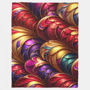 “Ornate Mermaid Scales - Vibrant Underwater Art” Fleece Blanket