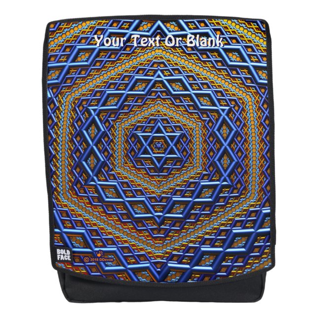 Ornate Metallic Magen David Backpack (Front)