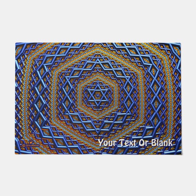 Ornate Metallic Magen David Doormat (Front)