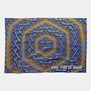 Ornate Metallic Magen David Kitchen Towel