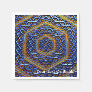 Ornate Metallic Magen David Napkin