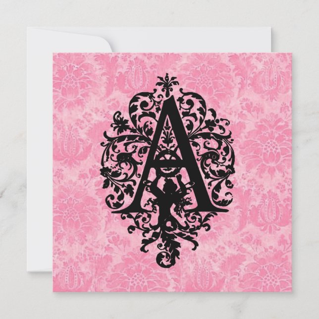 Ornate Monogram A Invitation (Front)