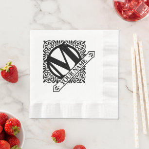 Ornate Monogram Design Napkins