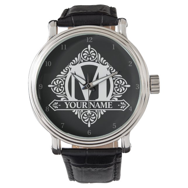 Ornate Monogram Design Watch (Front)