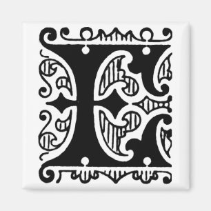 Ornate Monogram 'E' - Magnet