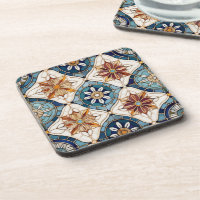 Ornate Moroccan Tile Pattern#3 Blue Gold ID1078