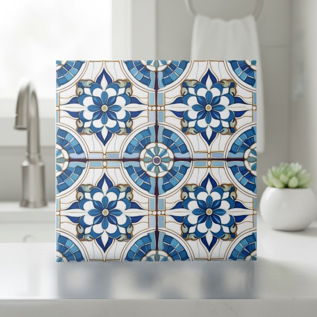 Ornate Moroccan Tile Pattern#4 Blue White ID1078 (Creator Uploaded)