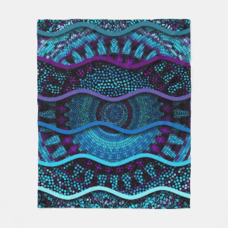Ornate Mosaic: Relief Waves Texture. Fleece Blanket