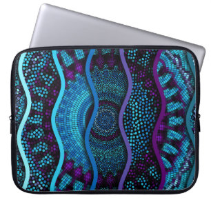 Ornate Mosaic: Relief Waves Texture. Laptop Sleeve