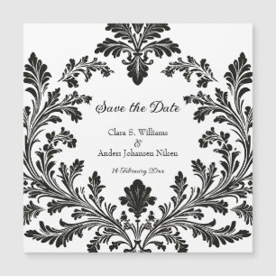 Ornate motif wedding, Save the Date, Magnet