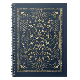 Ornate Navy and Gold Frame Notebook