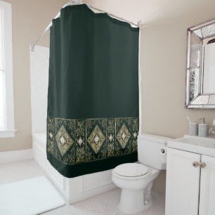 Ornate Opulence   Green and Gold Jewelled Flourish