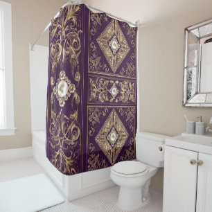 Ornate Opulence Purple and Gold Jewelled Flouris