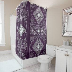 Ornate Opulence   Purple and Silver Jewel Flourish