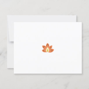 Ornate, orange flower-like design with a central, postcard