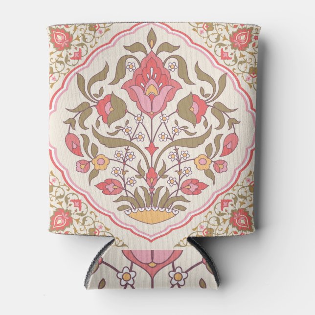 Ornate Oriental: Floral Stylish Design. Can Cooler (Front)