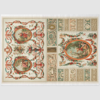 Ornate ornamental border & portrait for decoupage tissue paper