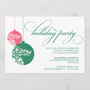 ORNATE ORNAMENTS   HOLIDAY PARTY INVITES
