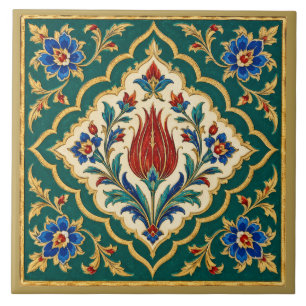 Ornate Ottoman Tulip Floral Mural Tile
