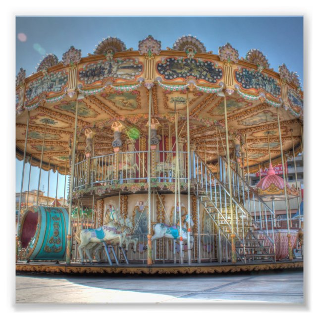 Ornate Outdoor Carousel Photo Print (Front)
