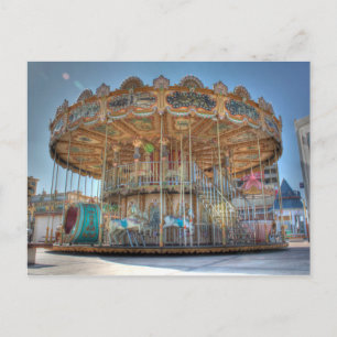 Ornate Outdoor Carousel Postcard