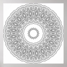 Ornate Oval Medallion Mandala Ring Pattern Art