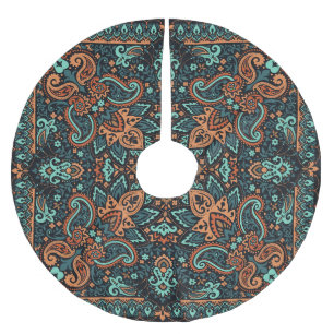 Ornate Paisley Bandana: Silk Neck. Brushed Polyester Tree Skirt